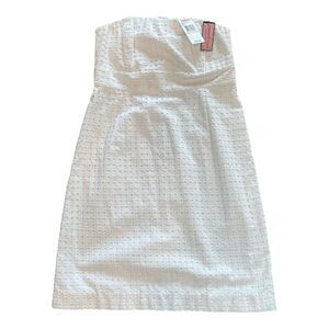 Vineyard Vines White Strapless Midi Dress